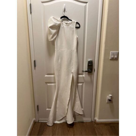 Elliatt Hensley Gown Dress Ivory Evening Maxi Dress size S Bridal Bachelorette - Picture 4 of 7